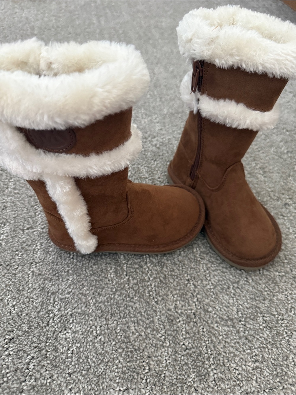 Michael Kors Chestnut Brown Faux-Fur Trim Winter Boots kids nwt